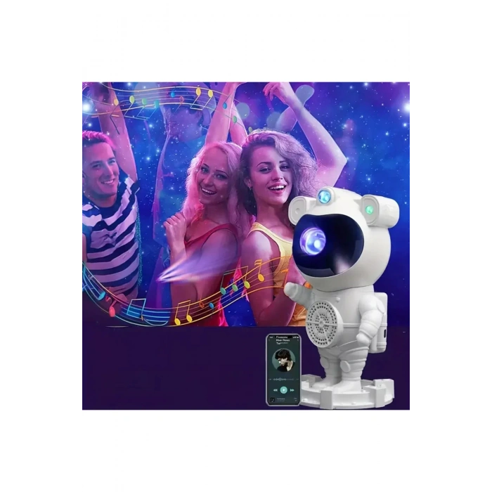 Akıllı Astronot Projeksiyon Gece Aydınlatma & Bluetooth Hoparlör (5324)