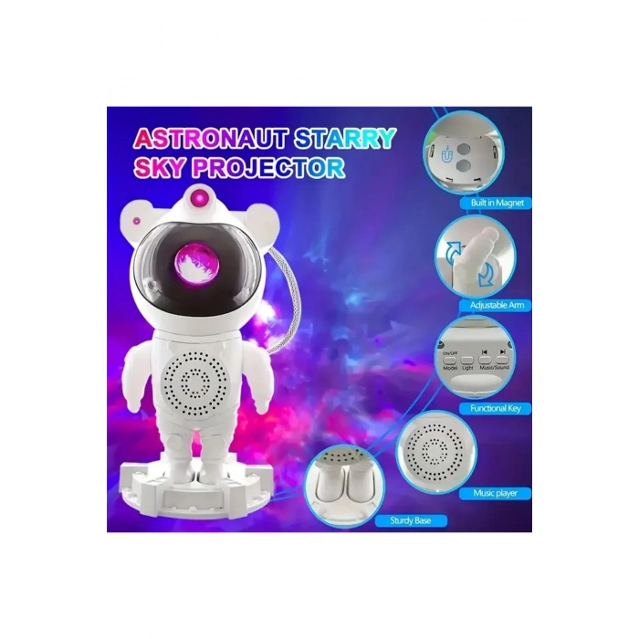 Akıllı Astronot Projeksiyon Gece Aydınlatma & Bluetooth Hoparlör (5324)