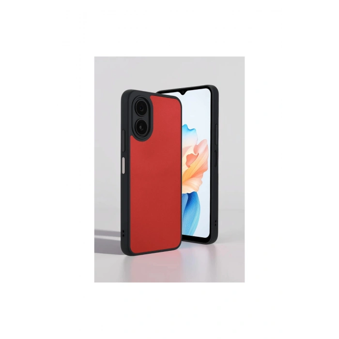 Oppo A38 Kılıf Aras Deri Kapak - Pudra