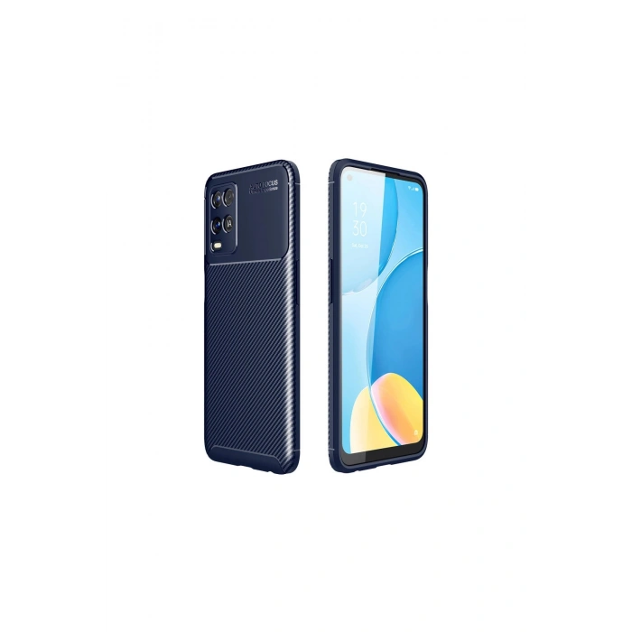 Oppo A54 4g Kılıf Auto Focus Karbon Kapak - Lacivert