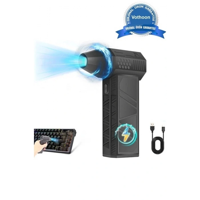 Turbo Jet 130000rpm Şarjlı Turbo Jet Şiddetli Fan Güçlü Hava Üfleyici Araç Süpürgesi 4000 Mah 52m/se