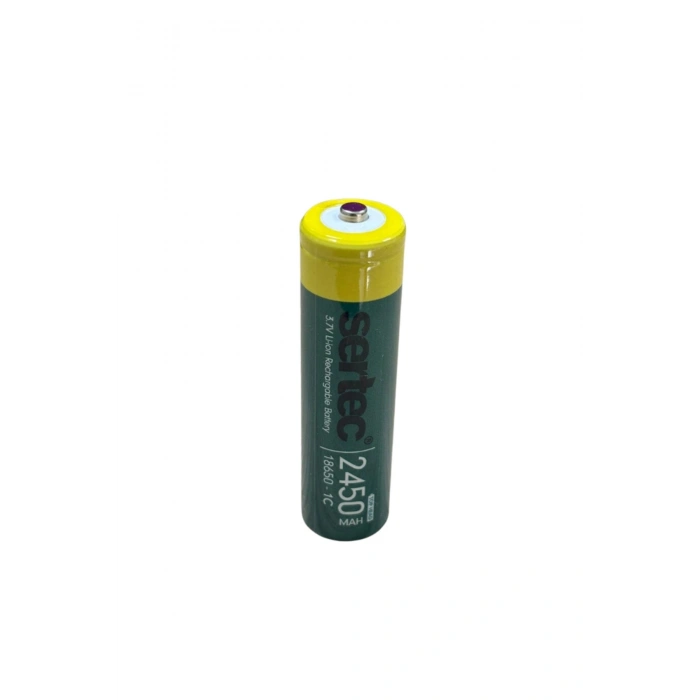 Sertec 18650 3.7v 2450 Mah 1c Li-ion Şarjlı Pil Başlı
