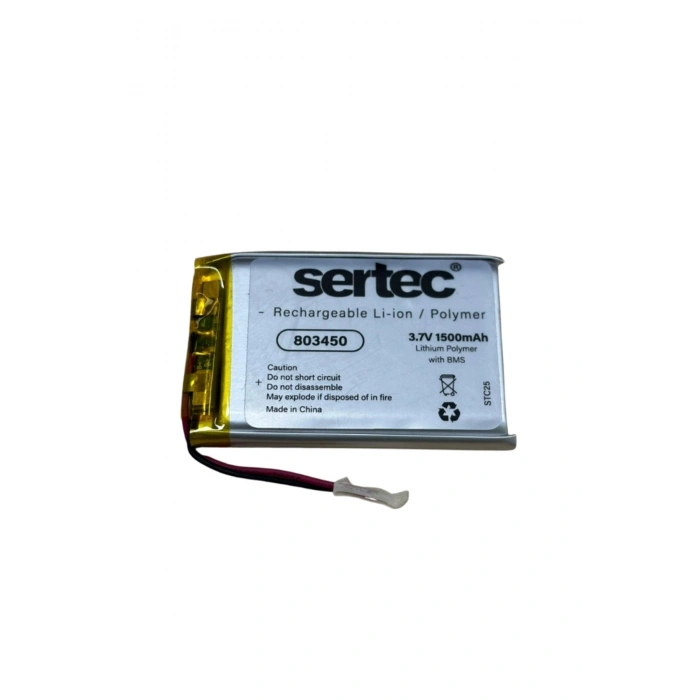 Sertec 803450 3.7v 1500mah Li-polymer Pil (devreli/1.5a)