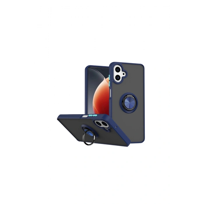 Samsung Galaxy A07 4g Montreal Yüzüklü Silikon Kapak - Lacivert