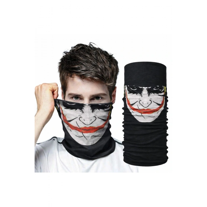 Joker Desenli Çok Amaçlı Buff – Yüz, Boyun Ve Bandana Maskesi 5 No