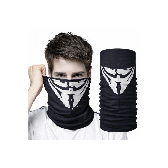Vendetta Maskesi Desenli Baf Bandana – Çok Amaçlı Yüz Boyunluk Bandana 4 No