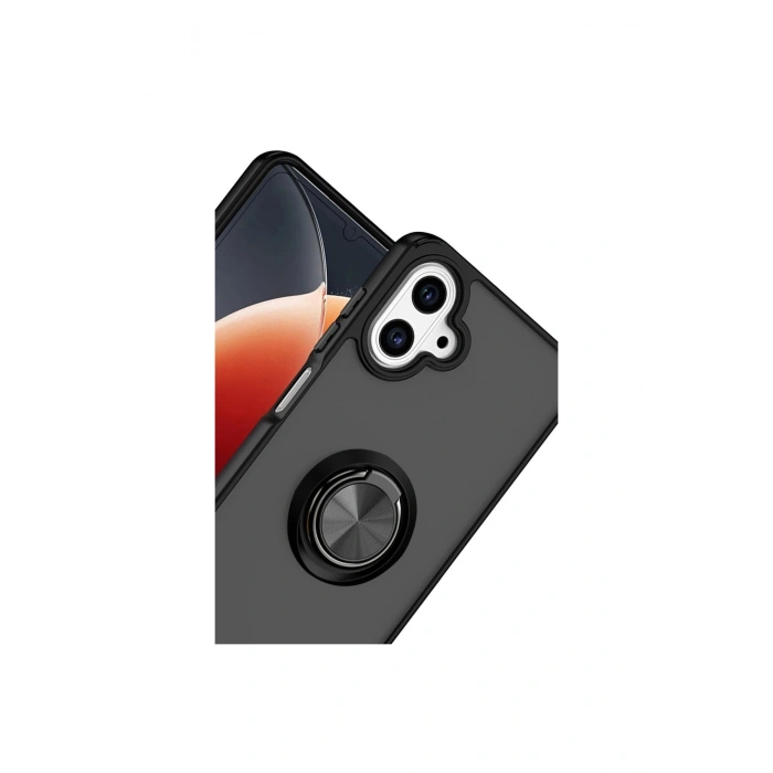 Samsung Galaxy A07 4g Montreal Yüzüklü Silikon Kapak - Siyah