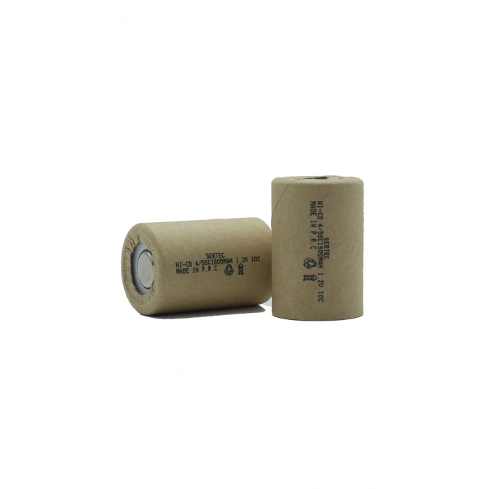 Sertec 1.2v Ni-cd 4/5 Sc 1500 Mah Kağıt Şarjlı Pil 10c (başsız/flat Head)