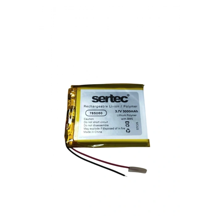Sertec 785060 3.7v 3000mah Li-polymer Pil (devreli/1.5a)