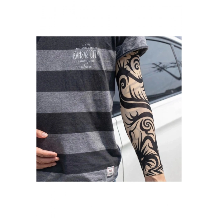 Giyilebilir Kol Dövmesi Çorap Dövme 3d Baskılı Kol Bacak Dövme 2 Adet Model 15