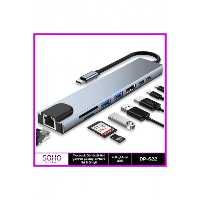 Dönüştürücü Çevirici Çoklayıcı Micro Sd 8 Girişli