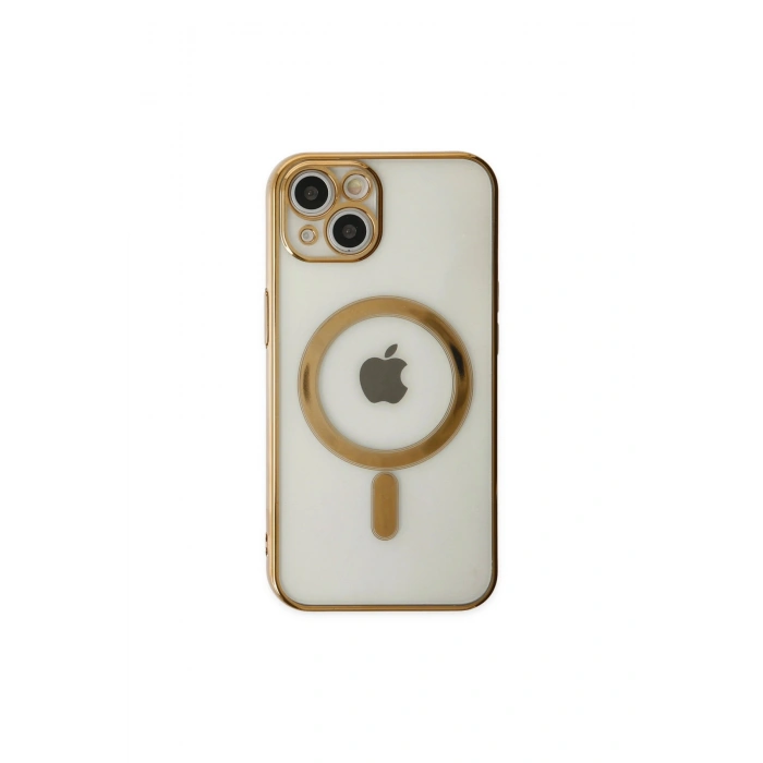 İphone 14 Plus Kılıf Magneticsafe Lazer Silikon - Gold