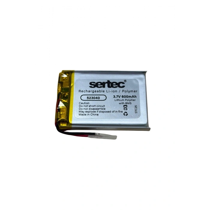 Sertec 523040 3.7v 600 Mah Li-polymer Pil (devreli/1.5a)