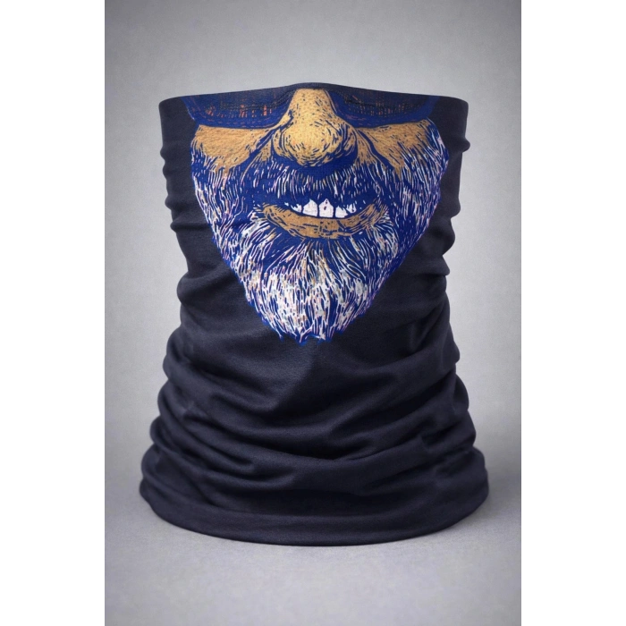 Sakallı Yüz Desenli Baf Buff – Çok Amaçlı Boyunluk Maske 1 No