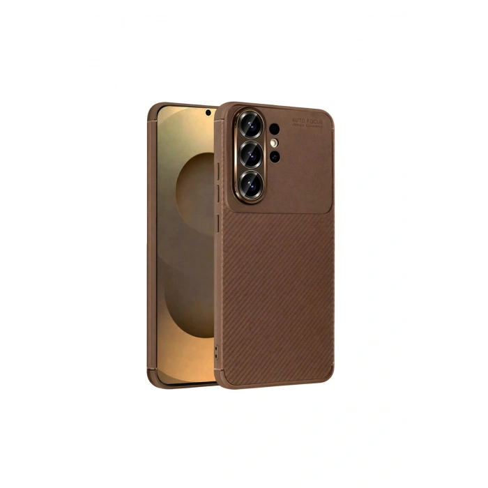 Samsung Galaxy S26 Ultra Auto Focus Karbon Kapak - Kahverengi