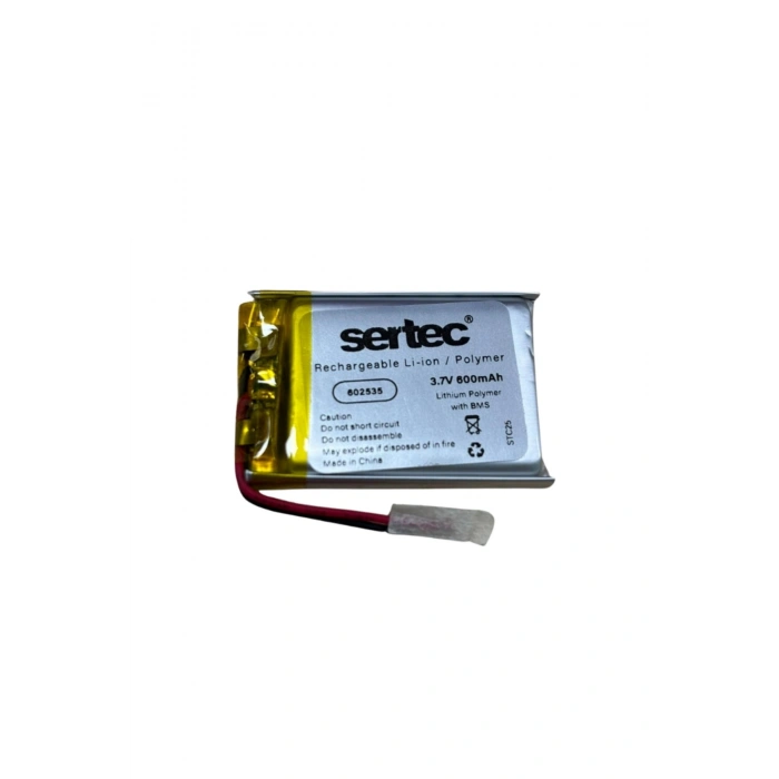 Sertec 602535 3.7v 600 Mah Li-polymer Pil (devreli/1.5a)