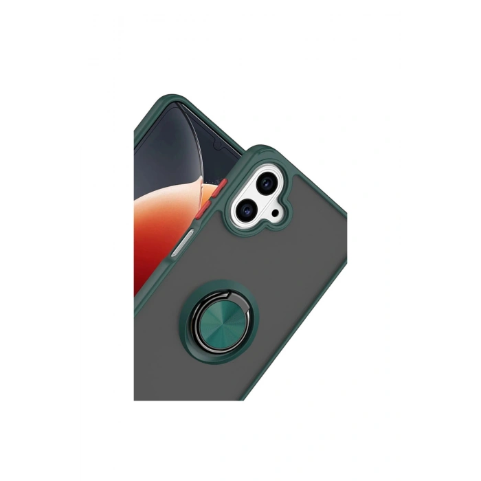 Samsung Galaxy A07 4g Montreal Yüzüklü Silikon Kapak - Yeşil