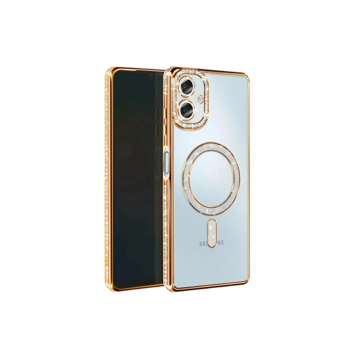 Samsung Galaxy A07 4g Joke Simli Magneticsafe Kılıf - Gold