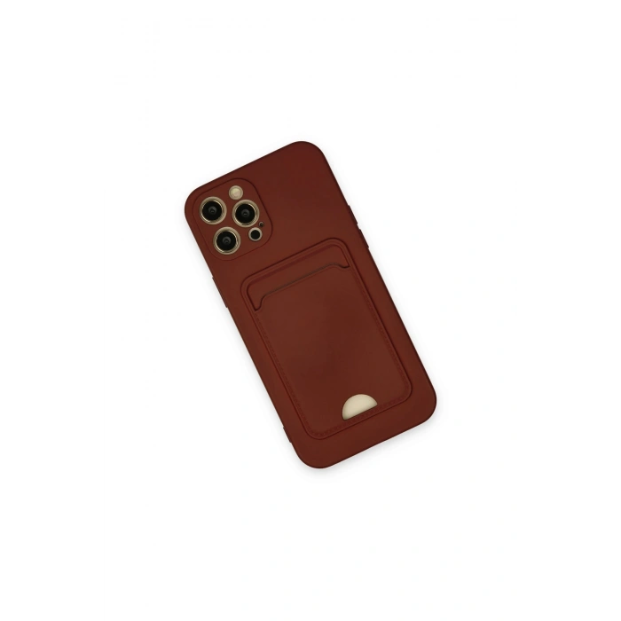 İphone 12 Pro Max Kılıf Kelvin Kartvizitli Silikon - Bordo