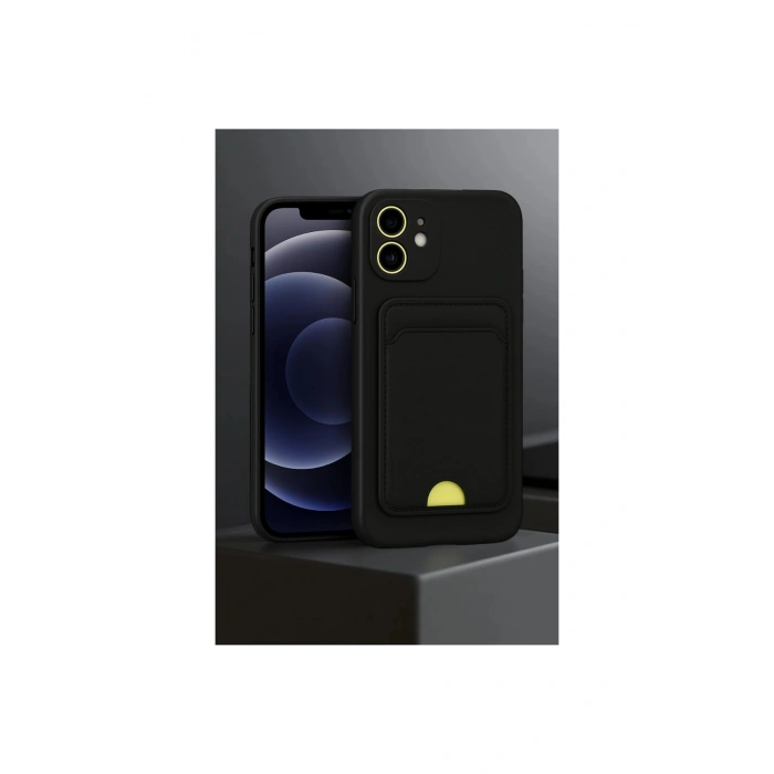 İphone 11 Kılıf Kelvin Kartvizitli Silikon - Koyu Yeşil