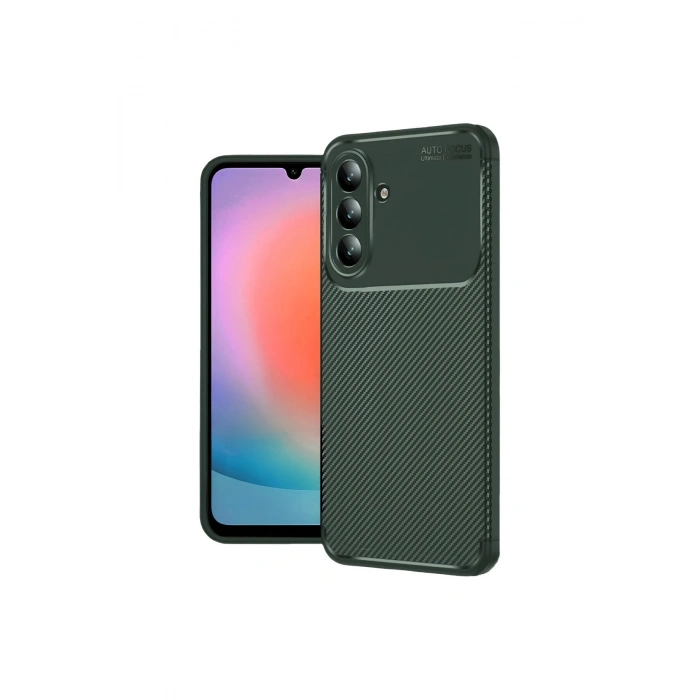 Samsung Galaxy A37 5g Auto Focus Karbon Kapak - Koyu Yeşil