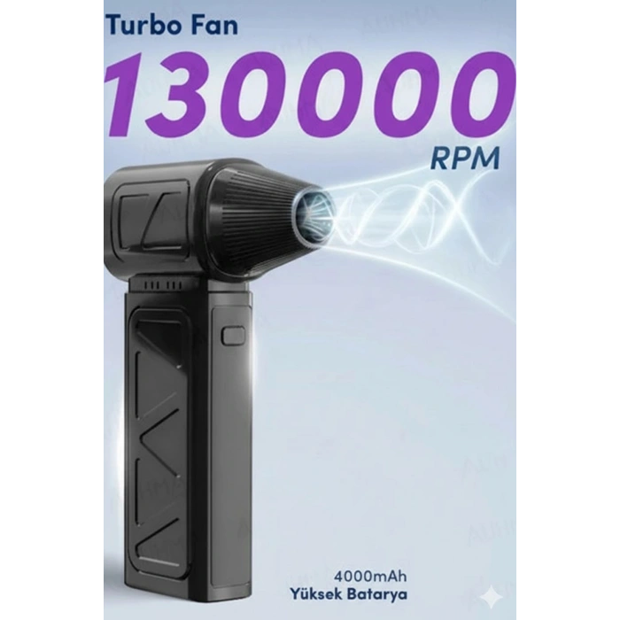 Mini Turbo Fan 130.000 Rpm Şarjlı 8000 Mah Batarya 4 Vitesli Taşınabilir Elektrikli Hava Üfleyici Ko