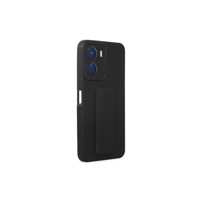 Vivo Y16 Kılıf Mega Standlı Silikon - Siyah