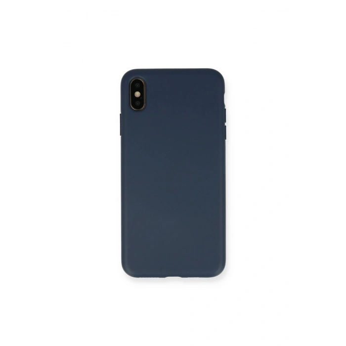 İphone Xs Max Kılıf Nano İçi Kadife Silikon - Lacivert