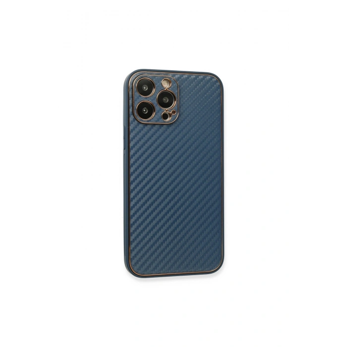 İphone 13 Pro Max Kılıf Coco Karbon Silikon - Mavi