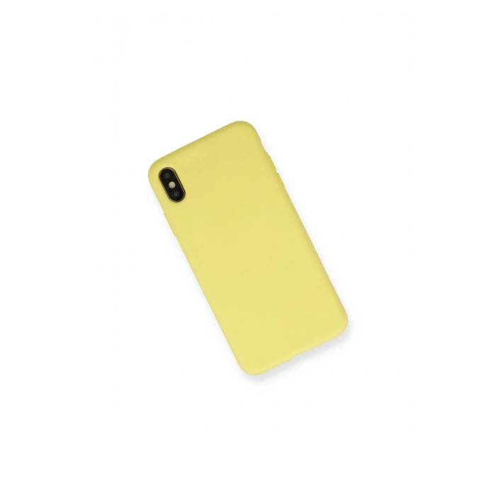İphone Xs Max Kılıf Nano İçi Kadife Silikon - Mat Sarı