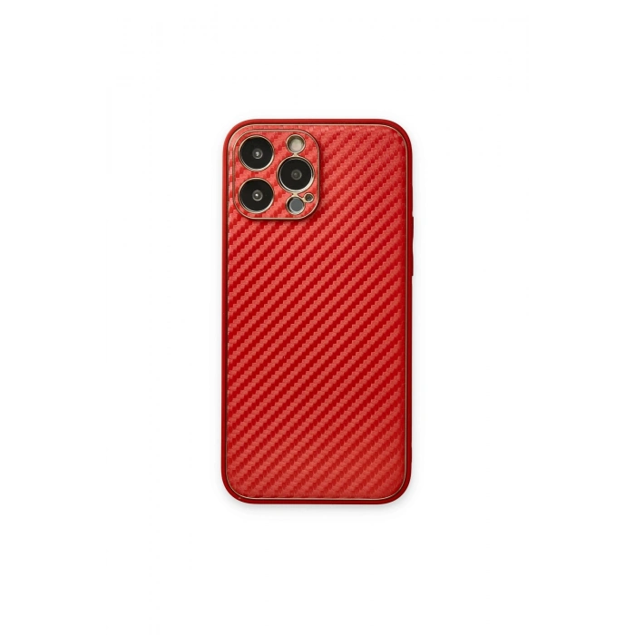 İphone 13 Pro Kılıf Coco Karbon Silikon - Kırmızı