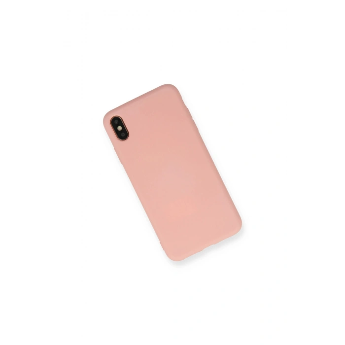 İphone X Kılıf Nano İçi Kadife Silikon - Pudra