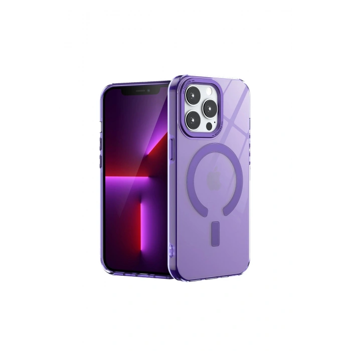 İphone 14 Pro Kılıf Troy Magsafe Kapak - Mor