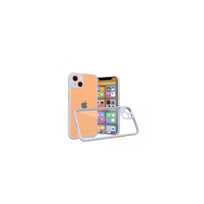 İphone 13 Mini Kılıf Miami Şeffaf Silikon - Lila