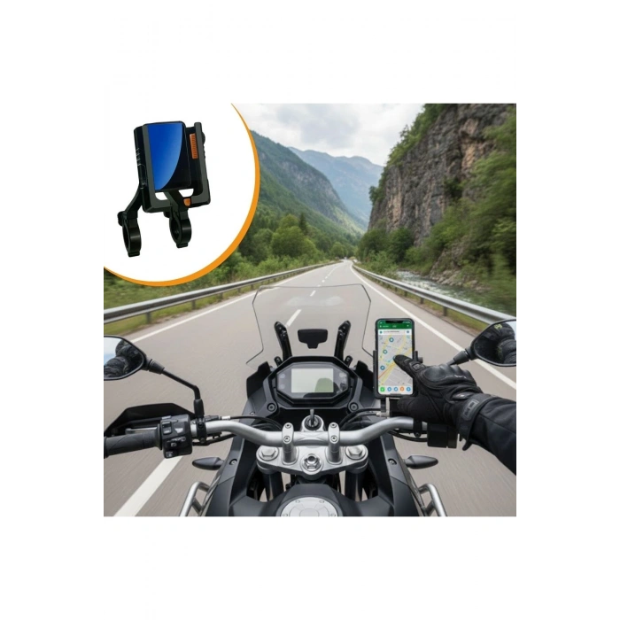 Evrensel Motosiklet Telefon Tutucu – Kaymaz, Kilitlenebilir Güvenli Tutuşlu, 360° Ayarlanabilir Gido