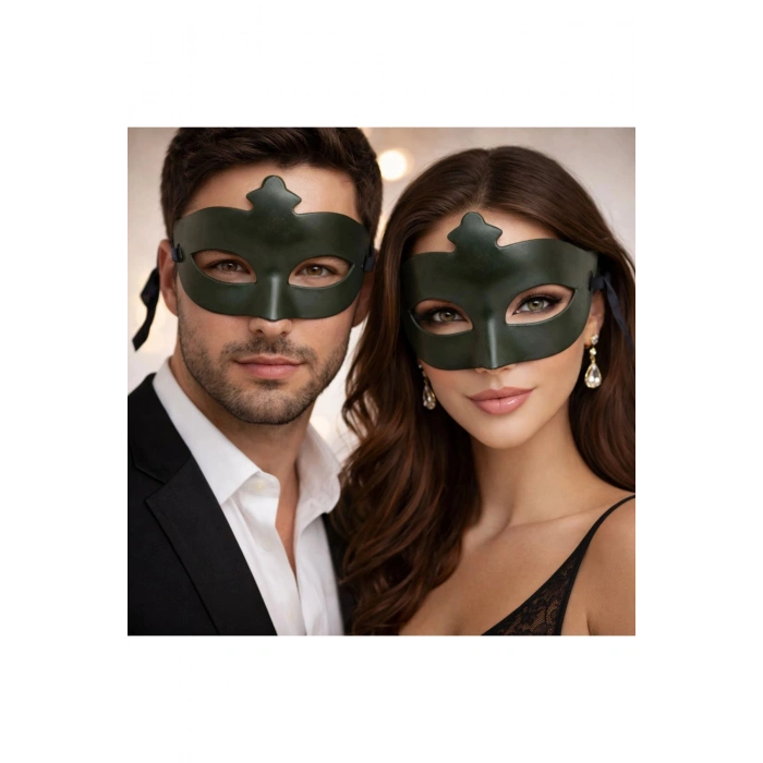 Haki Yeşil Gizemli Masquerade Maskesi