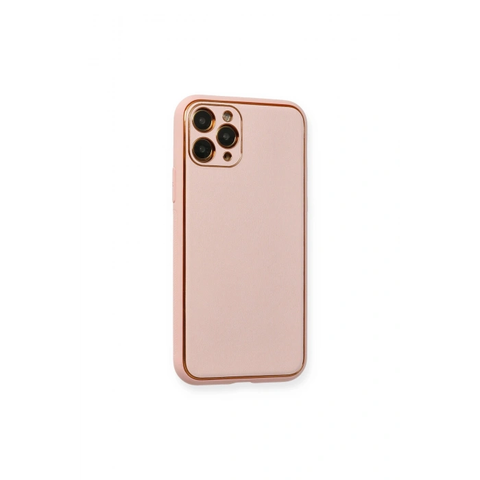İphone 11 Pro Kılıf Coco Deri Silikon Kapak - Pembe