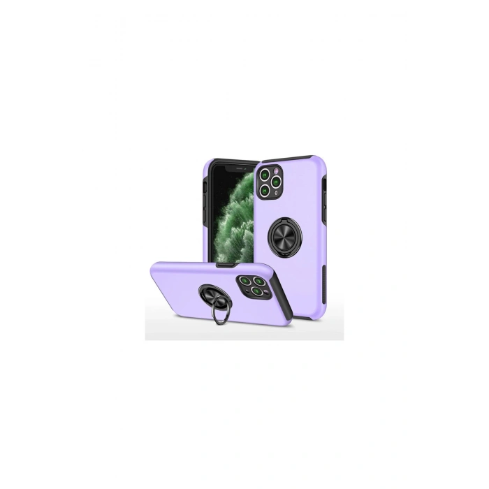 İphone 11 Pro Max Kılıf Elit Yüzüklü Kapak - Mor
