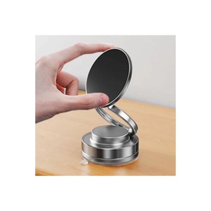 Vakumlu Manyetik Telefon Tutucu – Güçlü Vakum 360 Derece Döner Araç İçi Telefon Standı, Ultra Sabit