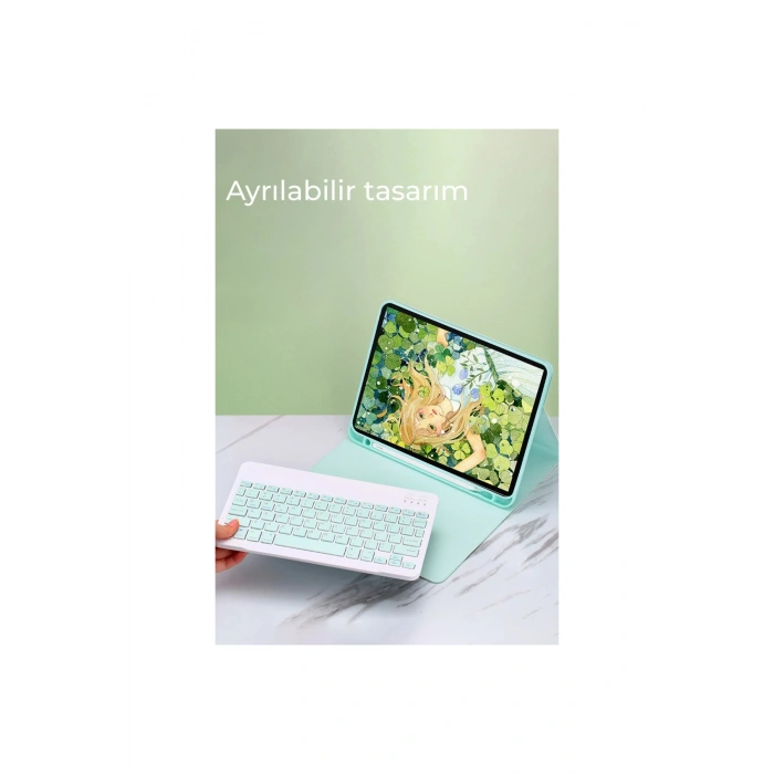 İpad 5 Air 9.7 Kılıf Kc01 Smart Klavyeli Tablet Kılıfı - Siyah