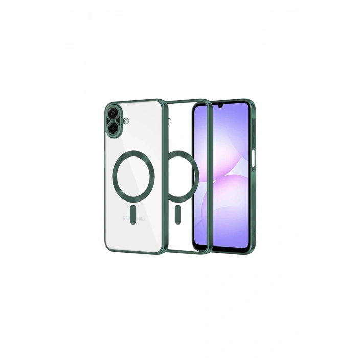 Samsung Galaxy A07 Kross Magneticsafe Kapak - Koyu Yeşil