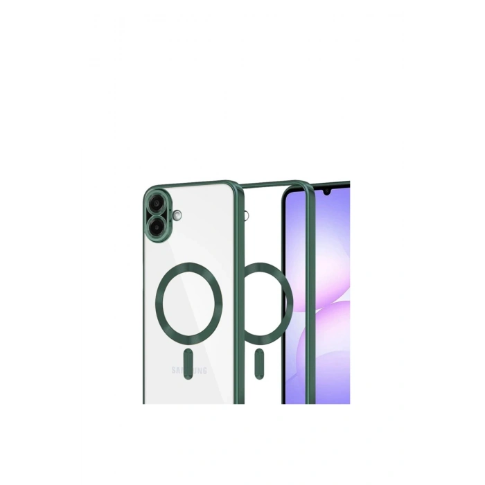 Samsung Galaxy A07 Kross Magneticsafe Kapak - Koyu Yeşil