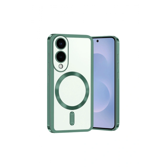 Samsung Galaxy S25 Edge Kross Magneticsafe Kapak - Koyu Yeşil