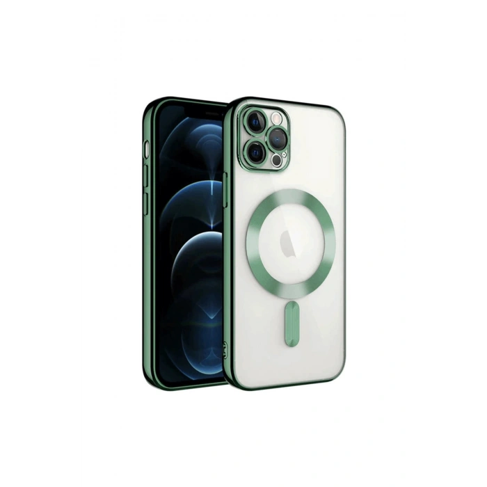 İphone 14 Pro Max Kılıf Kross Magneticsafe Kapak - Koyu Yeşil