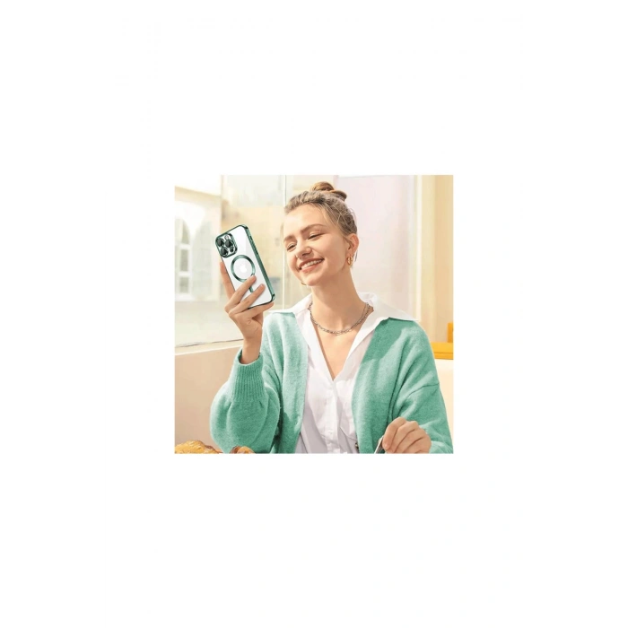 İphone 14 Pro Max Kılıf Kross Magneticsafe Kapak - Gümüş