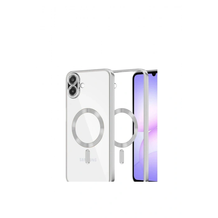 Samsung Galaxy A07 Kross Magneticsafe Kapak - Gümüş