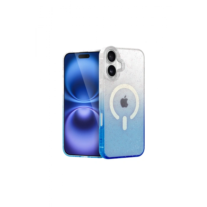 İphone 16 Pummel Shiny Magsafe Kapak - Mavi