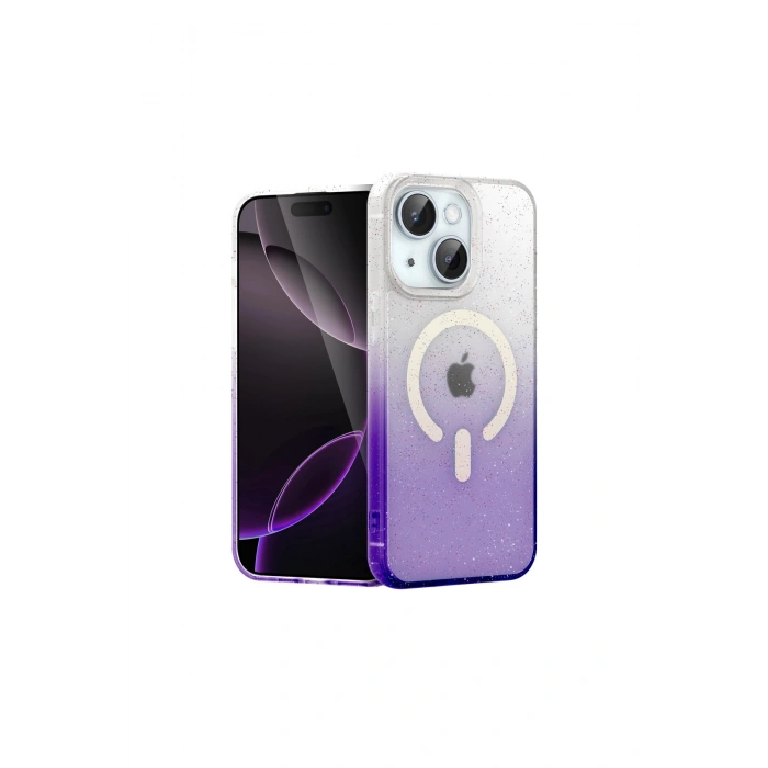 İphone 14 Pummel Shiny Magsafe Kapak - Mor