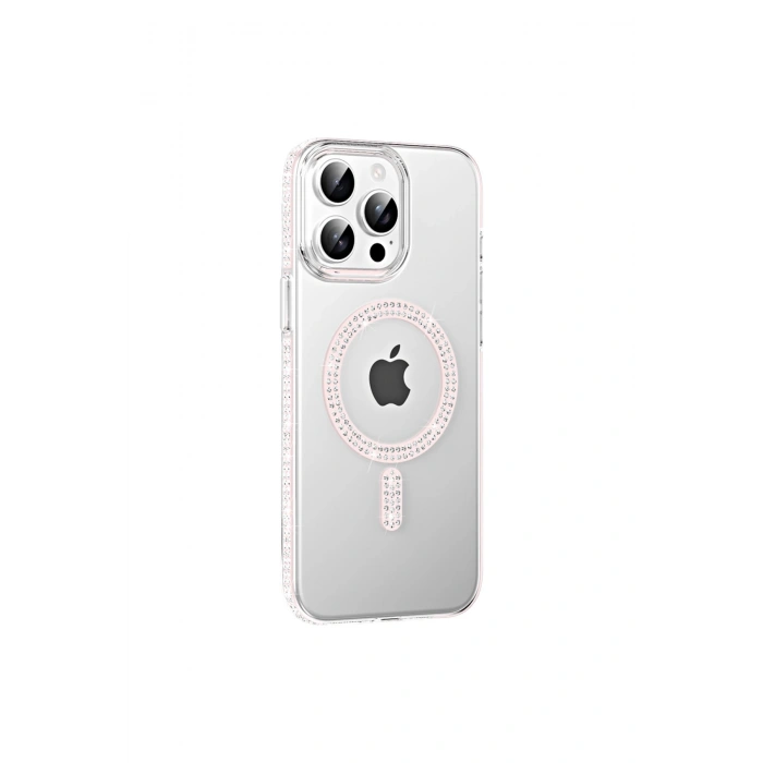 Joko İphone 15 Pro Move Taşlı Magsafe Kapak - Gümüş