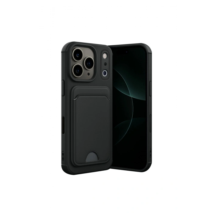 İphone 17 Pro Max Kelvin Kartvizitli Silikon - Siyah